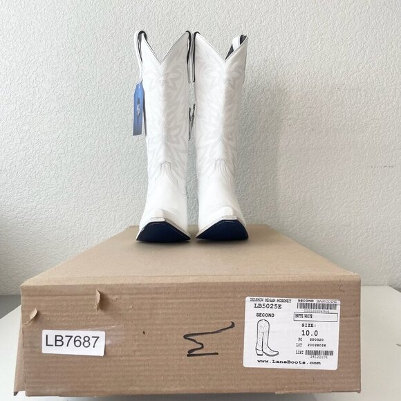 Lane MEGAN MORONEY Cowboy Boots Smokeshow Womens 10 White Western Cowgirl Tall - Picture 13 of 14